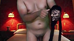 try on haul in full body stocking from naked, blue masquerade collared in sexy room