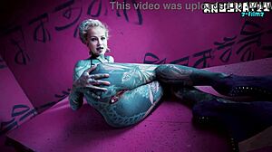 solo anal fisting - toys and plugs for tattoo girl - asshole stretching