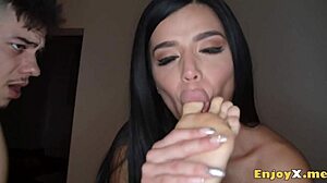 Tommy gets lucky humping two big-titted brunettes in a threesome