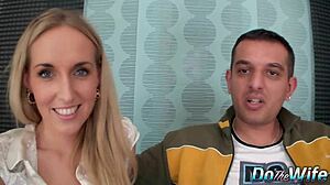 Hot wife Jenny Simons enjoys moment with husband watching