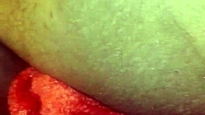 Angry black wife gives husband a rough lesson.