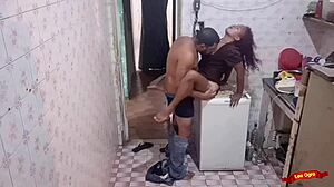 The maid gets her ass eaten by the boss casually.