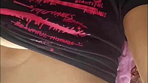 Ebony Beauty's Homemade Masturbation Session with Natural Tits