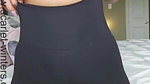 Petite Asian teen hops on massage table for hardcore pussy riding and fucking on desk with big cock client.