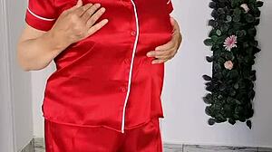 Stepmom Seduces Stepson With Striptease, Blowjob, And Cumshot On Huge Boobs!