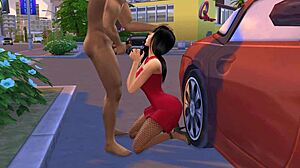 Bella Goth Performs Public Blowjob In Outdoor Sims 4 Setting