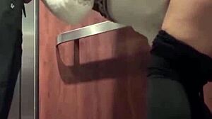 Horny after the bar, we fucked in the elevator! 😏 Caught giving blowjob.