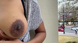 i flash my tits and masturbate nude in the park, ebony style