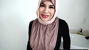 Muslim Wife Endures Hard Fucking from Husband in POV Titty Fuck Session