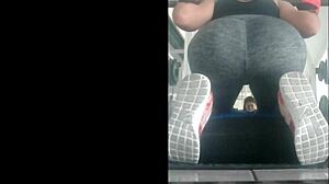 Mexican Teen Bent Over in Gym Leggings!