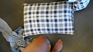 Bend over pretty blonde milf in black stockings and high heels, let's make this quickie fuck young and sexy.