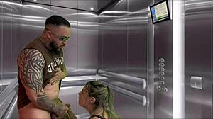 Minha Vizinha Grávida Gostosa Fez Boquete no Elevador do Condomínio