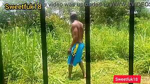 Oh man, my neighbor's pussy was so hungry in the garden!