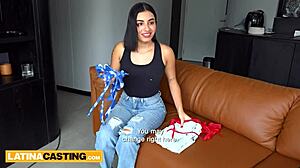 Latina Teen 18+ Model Delivers Blowjob And Gets Shaven Pussy Stuffed In Hardcore Casting