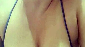 Sexy blonde milf shows off big natural tits in solo video 😍