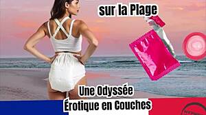 French diaper lover experiences sensual hypnosis trance on the beach.
