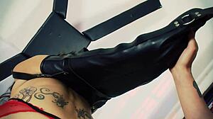 Sexy sluts Mai Bailey and Krystal Webb dive into fetish play. Their lesbian ass licking and pussy fingering in lingerie is pure heat.