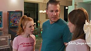 Tiny girls fighting over Codey Steele for FFM fucking and riding?