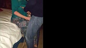 husband shares horny wife with friend in bedroom