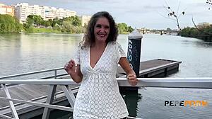 Gilf Mavi Bubbly craves young cock in curvy threesome with bent over blowjob and riding.