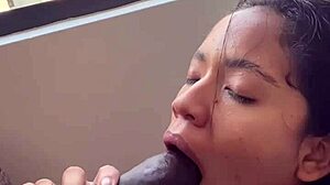 I suck stepbrother's cock during video call with boyfriend 😏