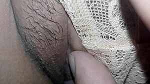 My stepsister lets me touch her wet pussy. She climbs into my bed just like that!  