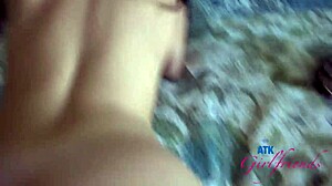 girl next door april valentino strokes cock with feet gives blowjob and fucks in pov creampie