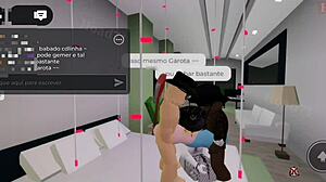 Gothic busty in threesome at parents' house, Brookhaven style!