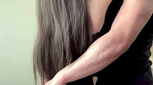 Oriental hottie gets big load of cum on her titties