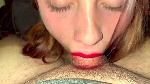 Beauty Babe Deepthroats, Drains Balls, Swallows!