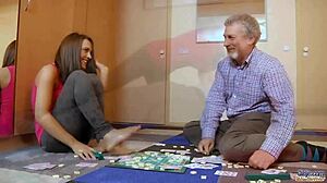 Babe Wants Grandpa's Cock in Tight Pussy, Swallows After