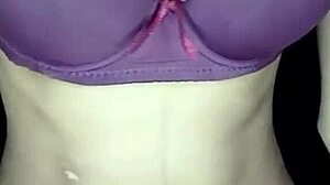 Asian girl becomes sex addict, taking loads on small tits.