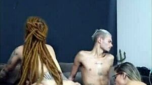 redhead with dreads rides friend while wife sucks me
