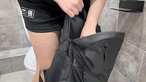 i'm riding this fat dildo in the toilet, watch me