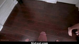 Petite stepsister drains stepbro's big cock with mouth and pussy