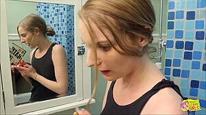 Brunette secretaries head to the kitchen for a break