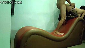 Myanmar sexy cheating wife enjoys good sex on sex sofa with blowjob and doggystyle