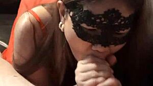 asian wife sucking huge cock in private