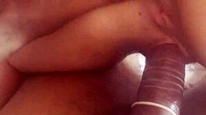 i had a quickie with my boyfriend, teasing with my huge pussy lips and big tits before assfucking