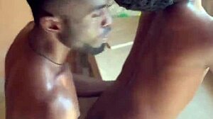 Almost caught fucking outdoors by big dick black boy