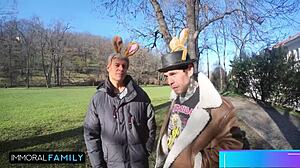 Mia Trejsi and Katy Rose in taboo foursome quickie