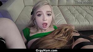 Teen Caught Getting Fucked By Stepbrother, Stepmom Joins The Orgy With Big Cock