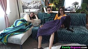 Step Siblings Fuck Beside Sleeping Stepmom!