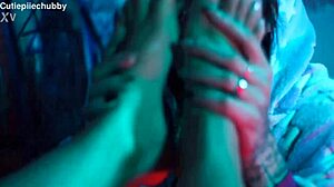 tickling feet and playing with pussy with lesbian friend