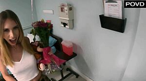 anya uses her tight pussy to relieve kyle's cock pressure. blowjob, doggystyle, riding, creampie.