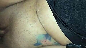 Tattooed Latina with Smooth Skin in Wet Conditions