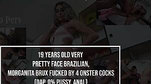 19yo brazilian morganita brux takes 4 monster cocks in anal