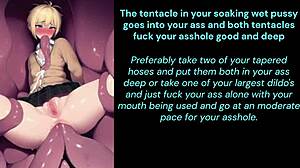 Crimson and Lost Girl give rough JOI with cum on ass.