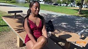 ebony goddess paris gets pussy drilled outdoor rough riding