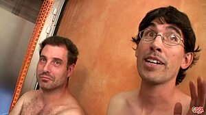 two hot spanish girls sucking cocks and swallowing cum in bukkake